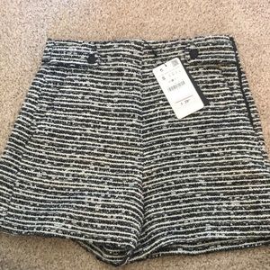 Zara black and white shorts